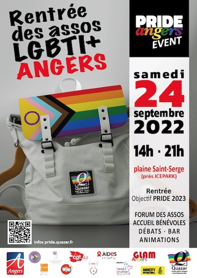 affiche rentree des assos pride event angers 2022